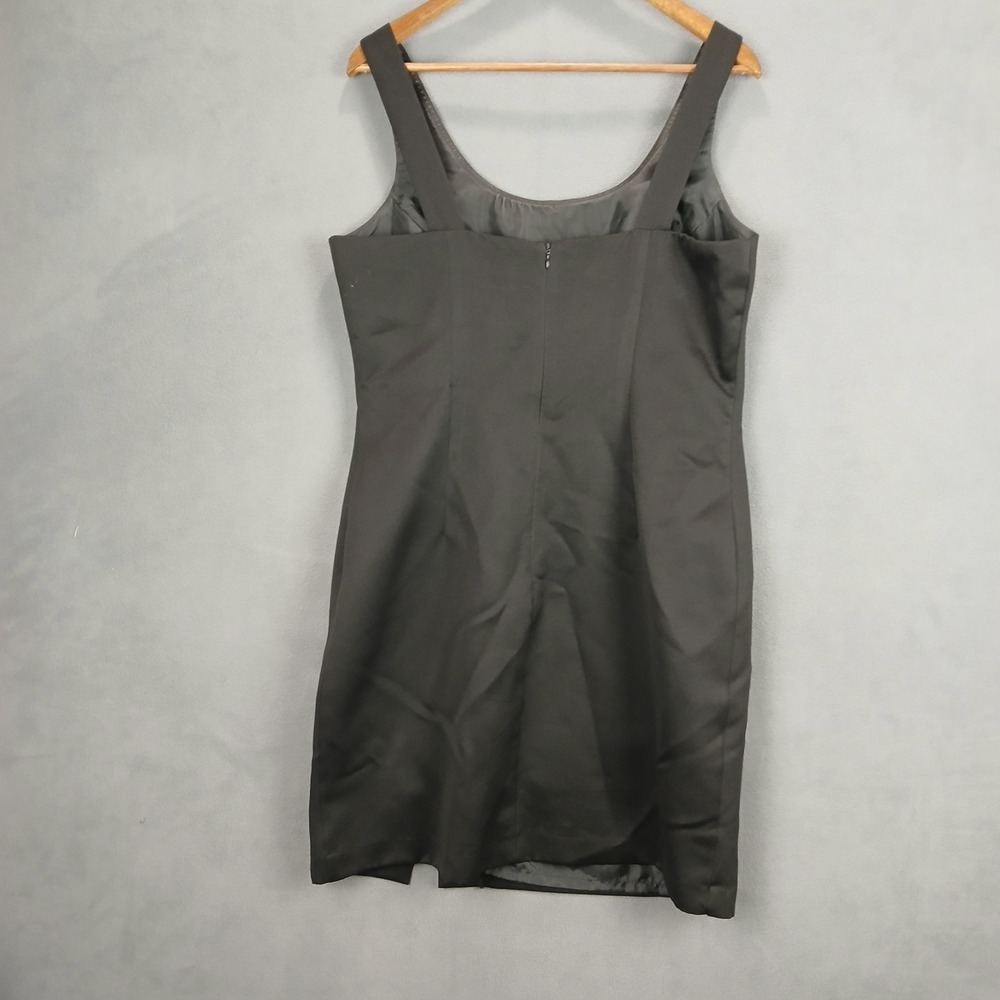 J.R. Nites Tank Dress Womens 14 Black Wide Straps Back Zip Modern Scoop Neck